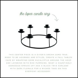 Black Taper Candle Ring